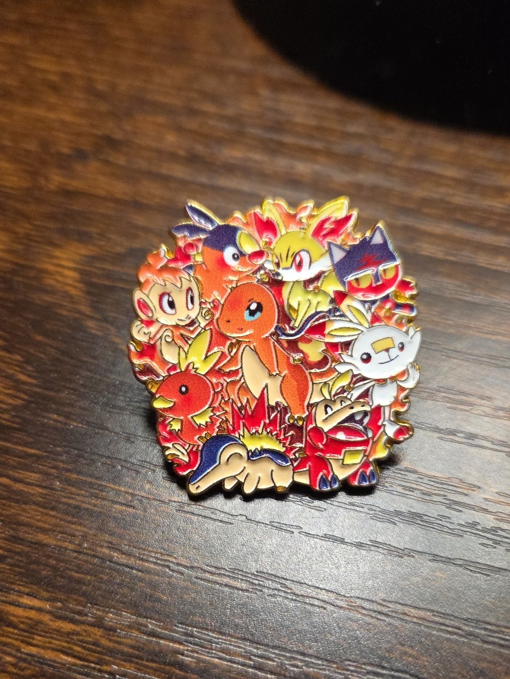 Pokemon Fire Starter Collage Enamel Pin - Orange, Red, Yellow